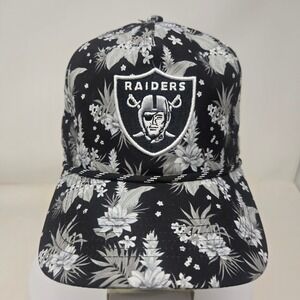 47 Brand Las Vegas Raiders Hat Mens Black White Floral Snapback NFL Tropical Cap